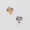 HALLOWEEN SORCERER WITCH HAT PURPLE 316L SURGICAL STEEL THREADLESS PUSH-PIN LABRET SET HALLOWEEN SORCERER WITCH HAT PURPLE 316L SURGICAL STEEL THREADLESS PUSH-PIN LABRET SET
